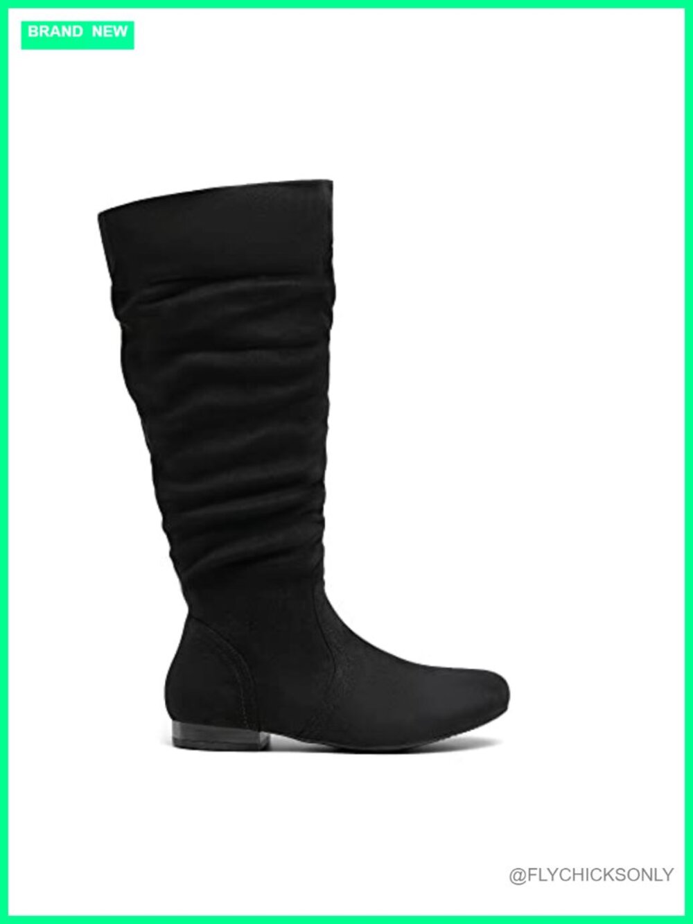 Wide Calf Knee High Boots Faux Fur Lined Slouchy Faux Suede - Picture 2 of 6
